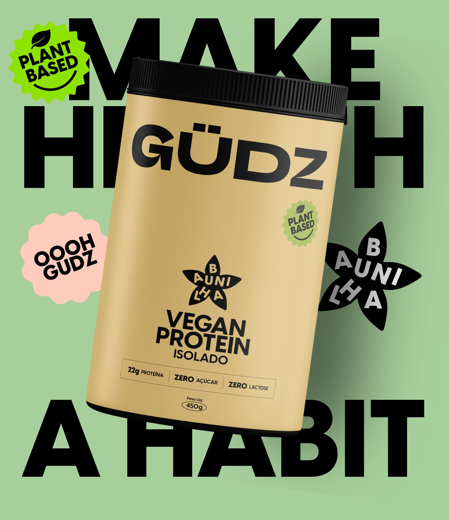 Proteína Vegana 450G Baunilha
