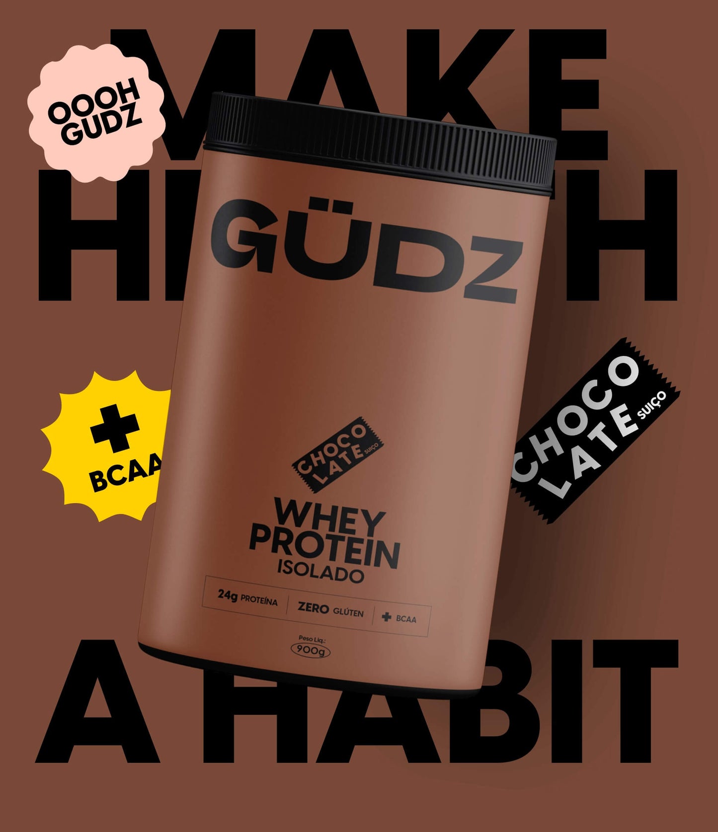 Whey Protein Isolado Chocolate 900G